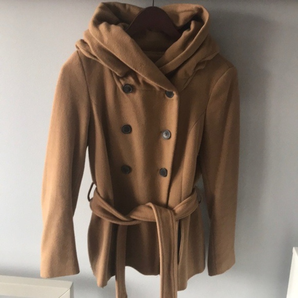 Zara Camel Wrap Wool Jackey - S